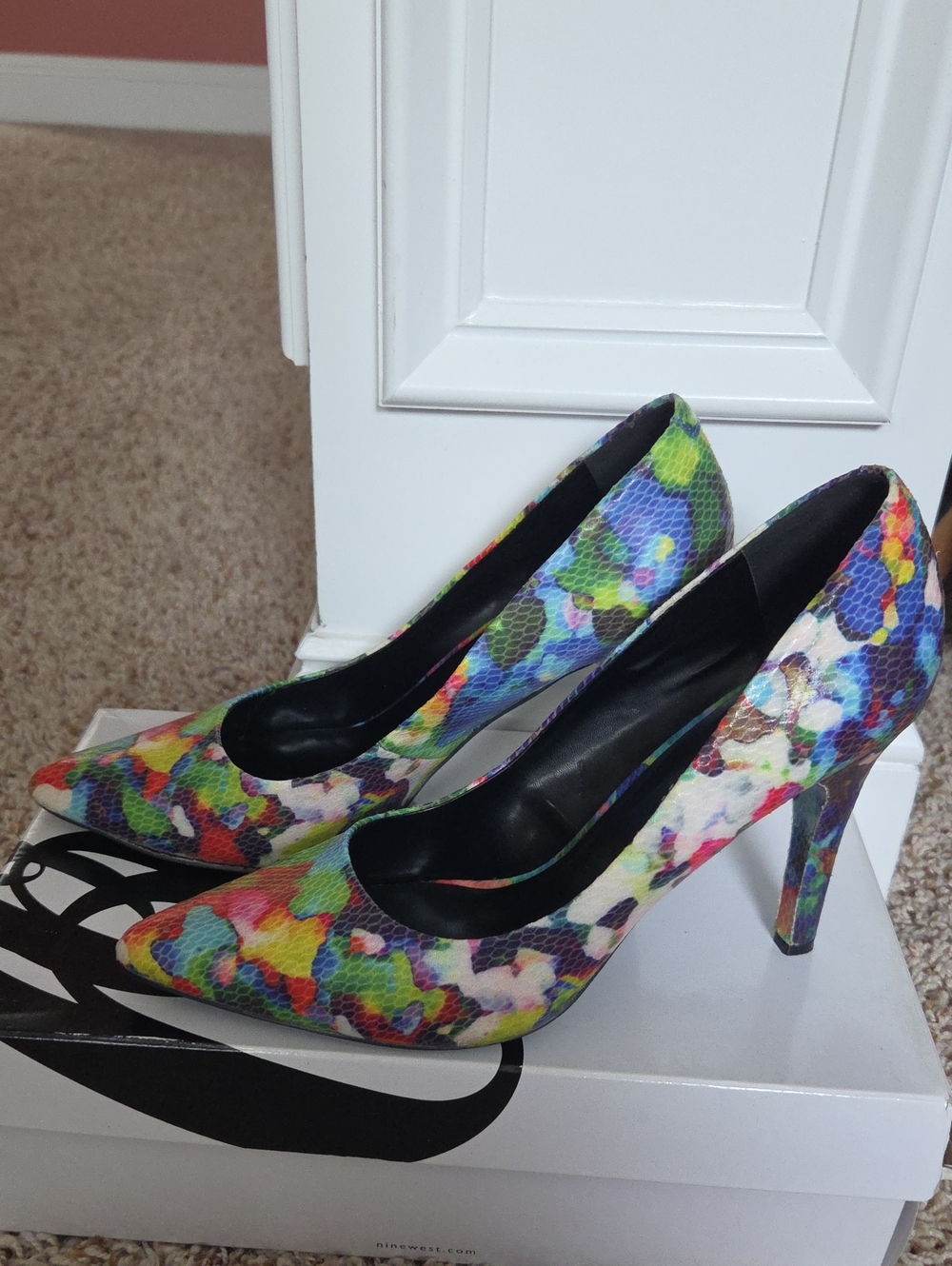 Nine West Multicolor Floral Pointed Pumps